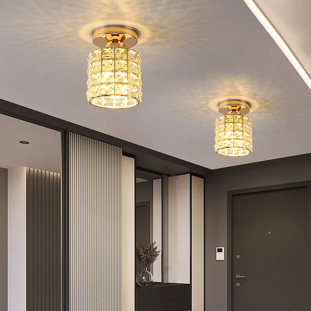Mezula - Moderne Gouden Ronde Glazen Plafondlamp - Image 4