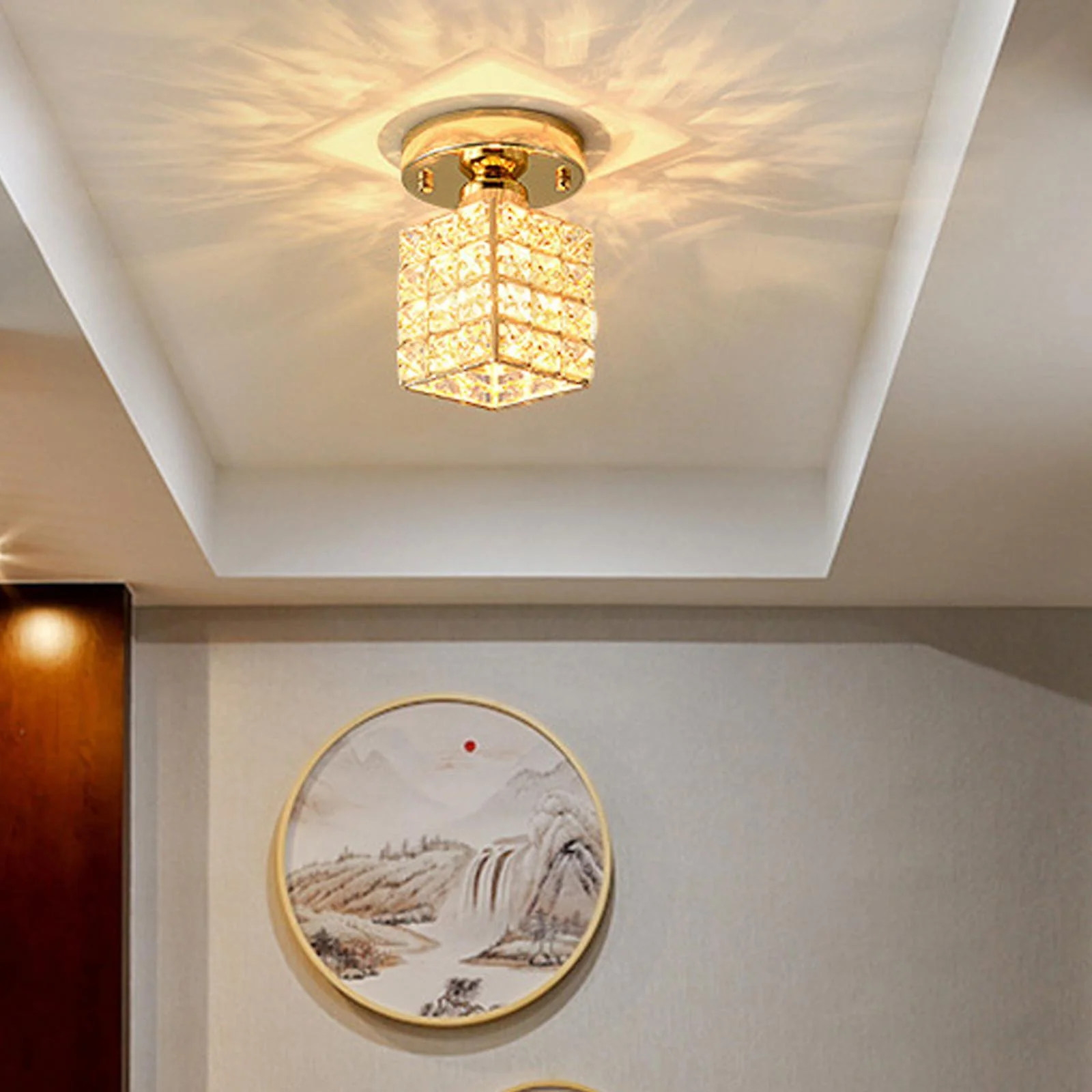 Mezula - Moderne Gouden Ronde Glazen Plafondlamp - Image 9