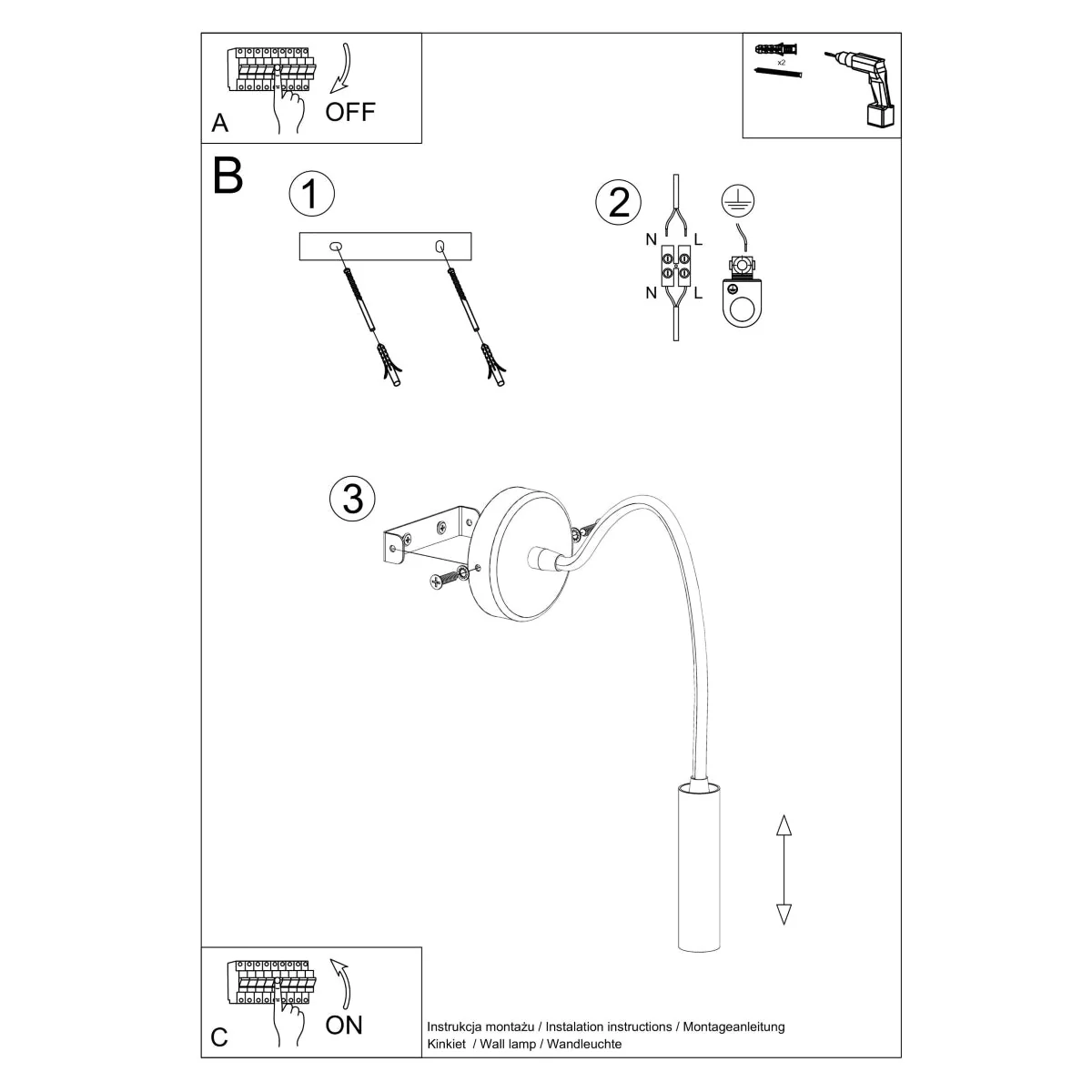 Mikanord - Verstelbare Minimalistische Wandlamp - Image 9