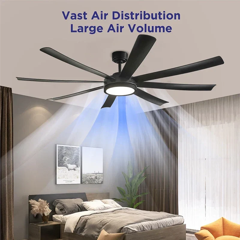 Miralum - Zwarte Plafondventilator Met Licht 72 Inch - Image 4