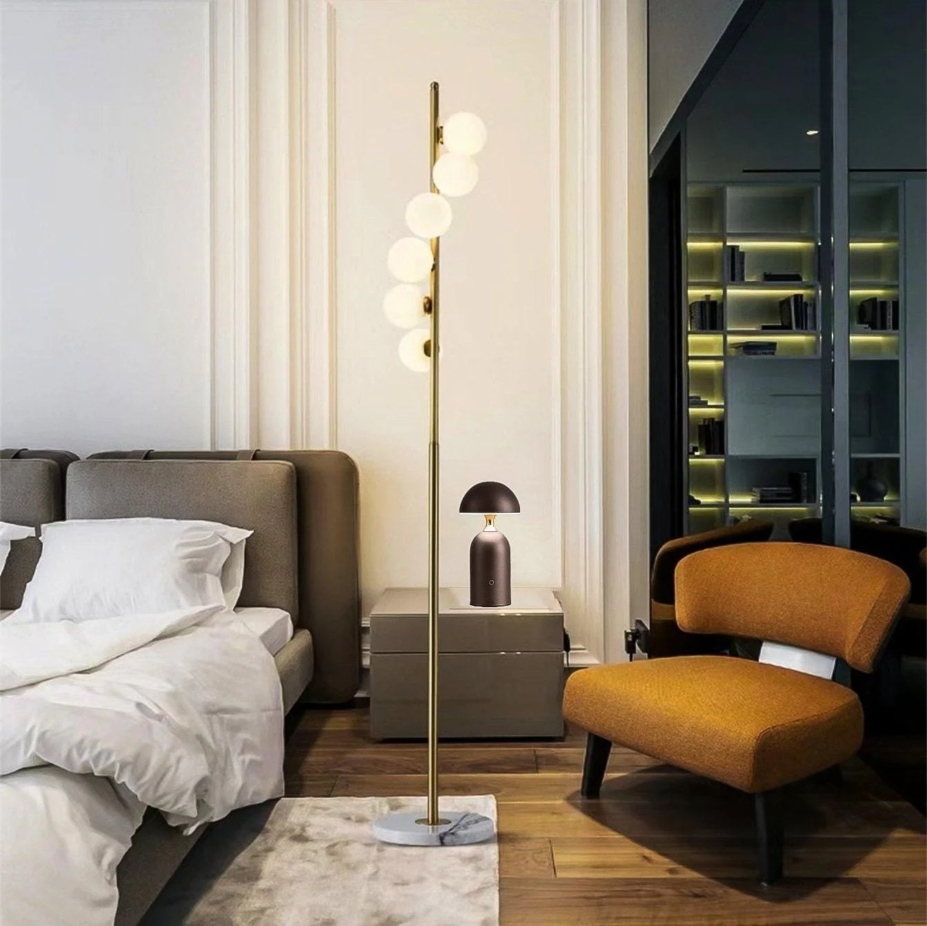 Mirelba – 6 Lichts Gouden Vloerlamp - Image 3