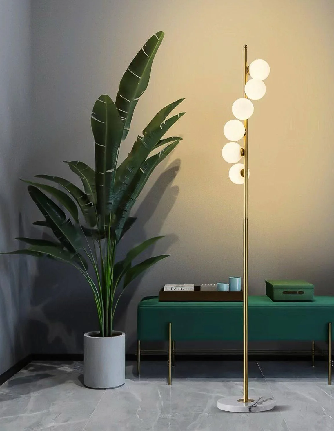 Mirelba – 6 Lichts Gouden Vloerlamp - Image 4