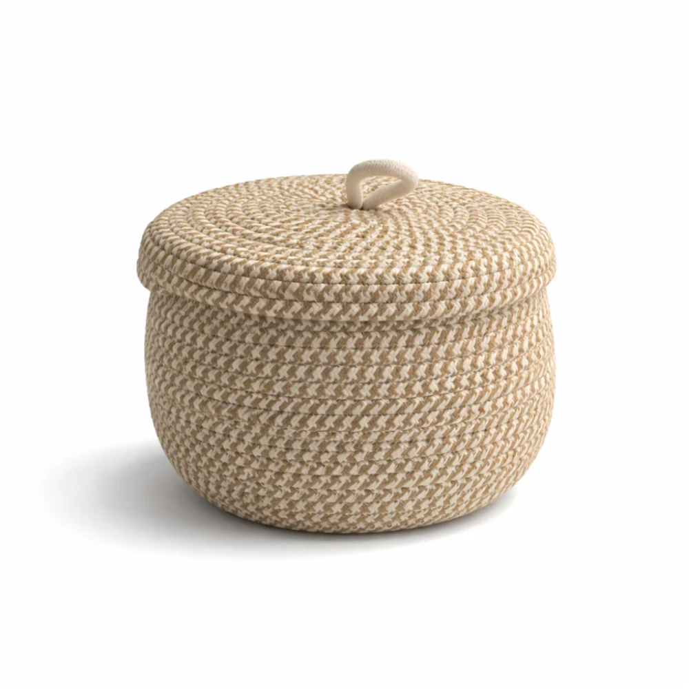 Mirellia – Ronde Boho Opbergmand Met Deksel