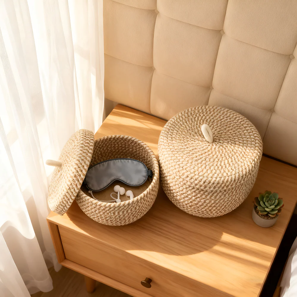 Mirellia – Ronde Boho Opbergmand Met Deksel - Image 10