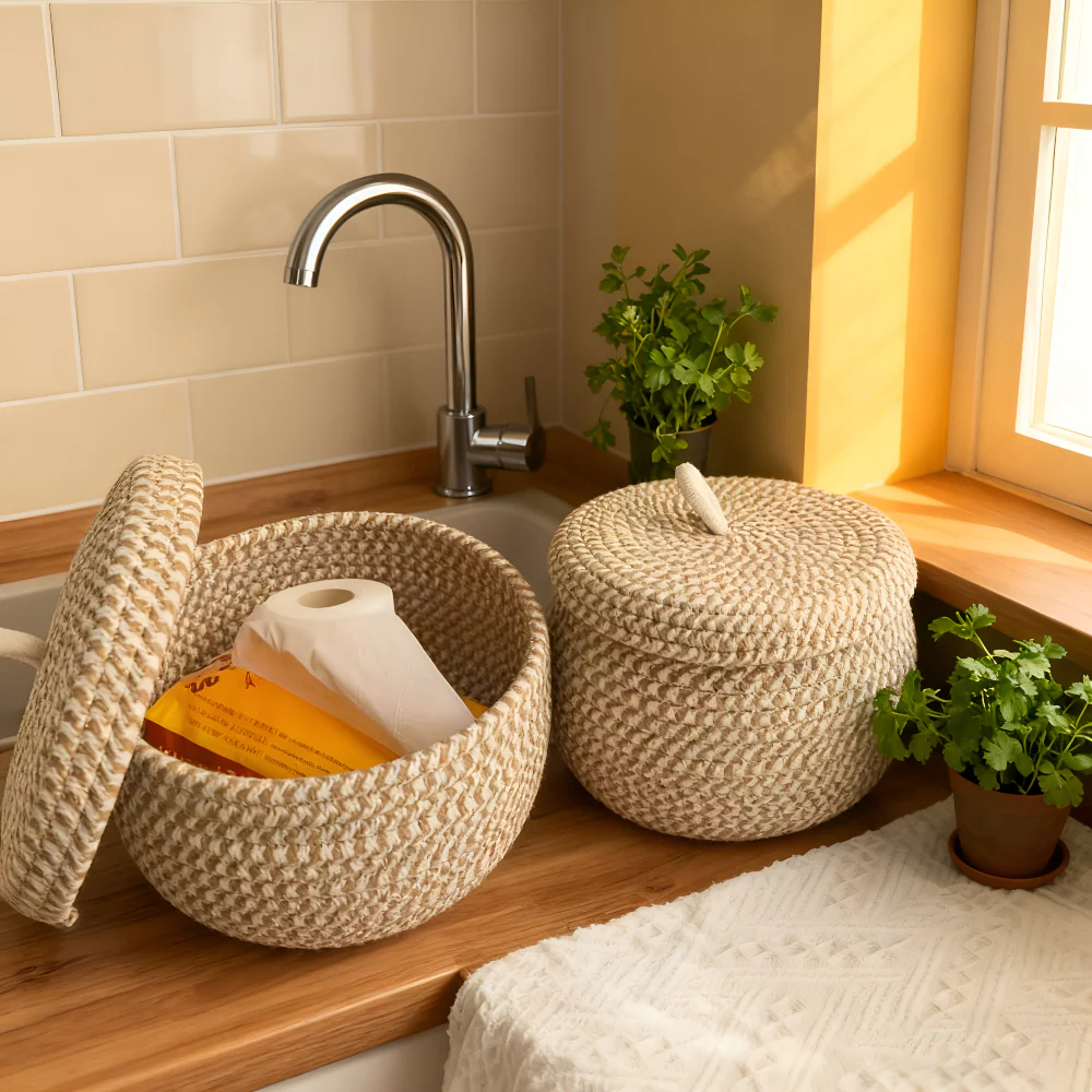 Mirellia – Ronde Boho Opbergmand Met Deksel - Image 3