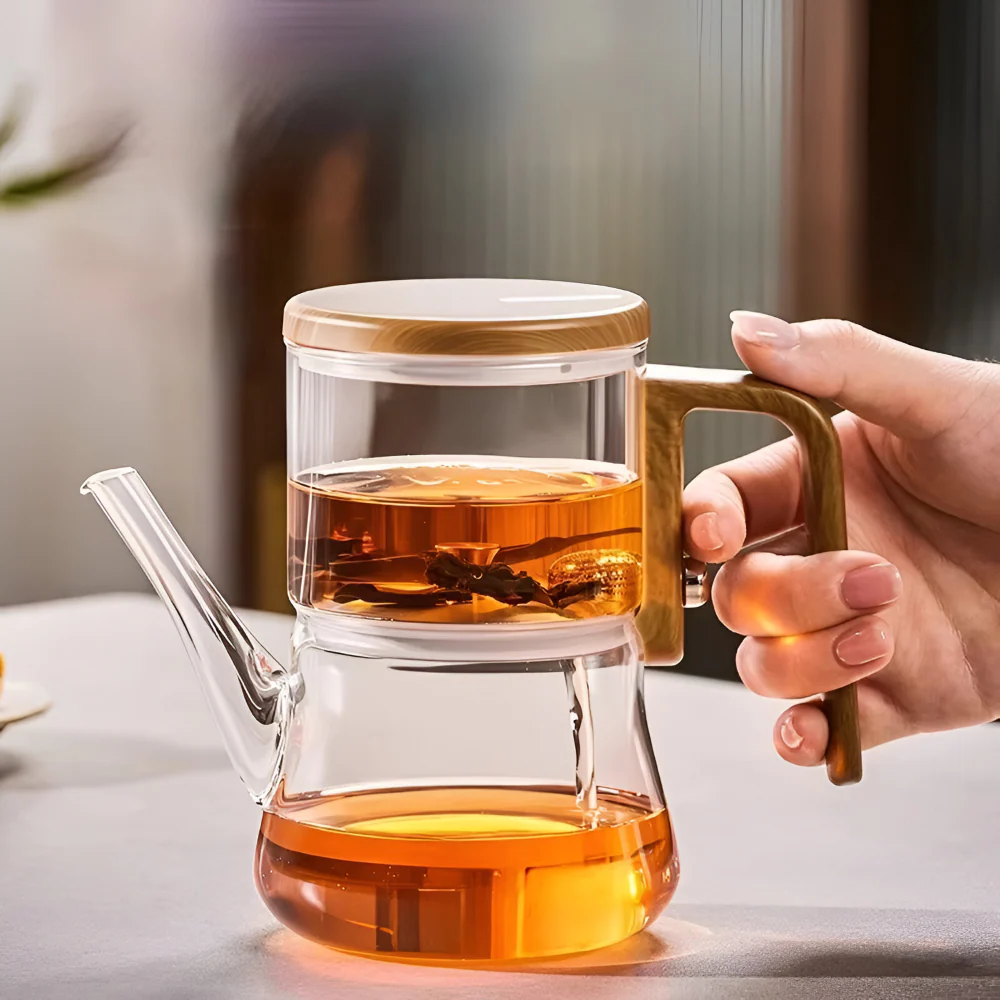 Mirelva – Glazen Theepot 760ml met Magnetisch Filtersysteem en Houtafwerking - Image 10