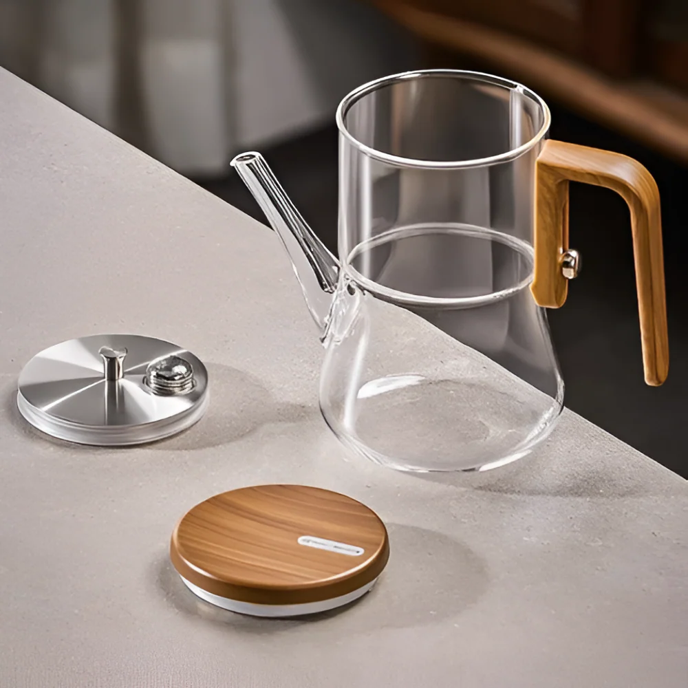 Mirelva – Glazen Theepot 760ml met Magnetisch Filtersysteem en Houtafwerking - Image 9
