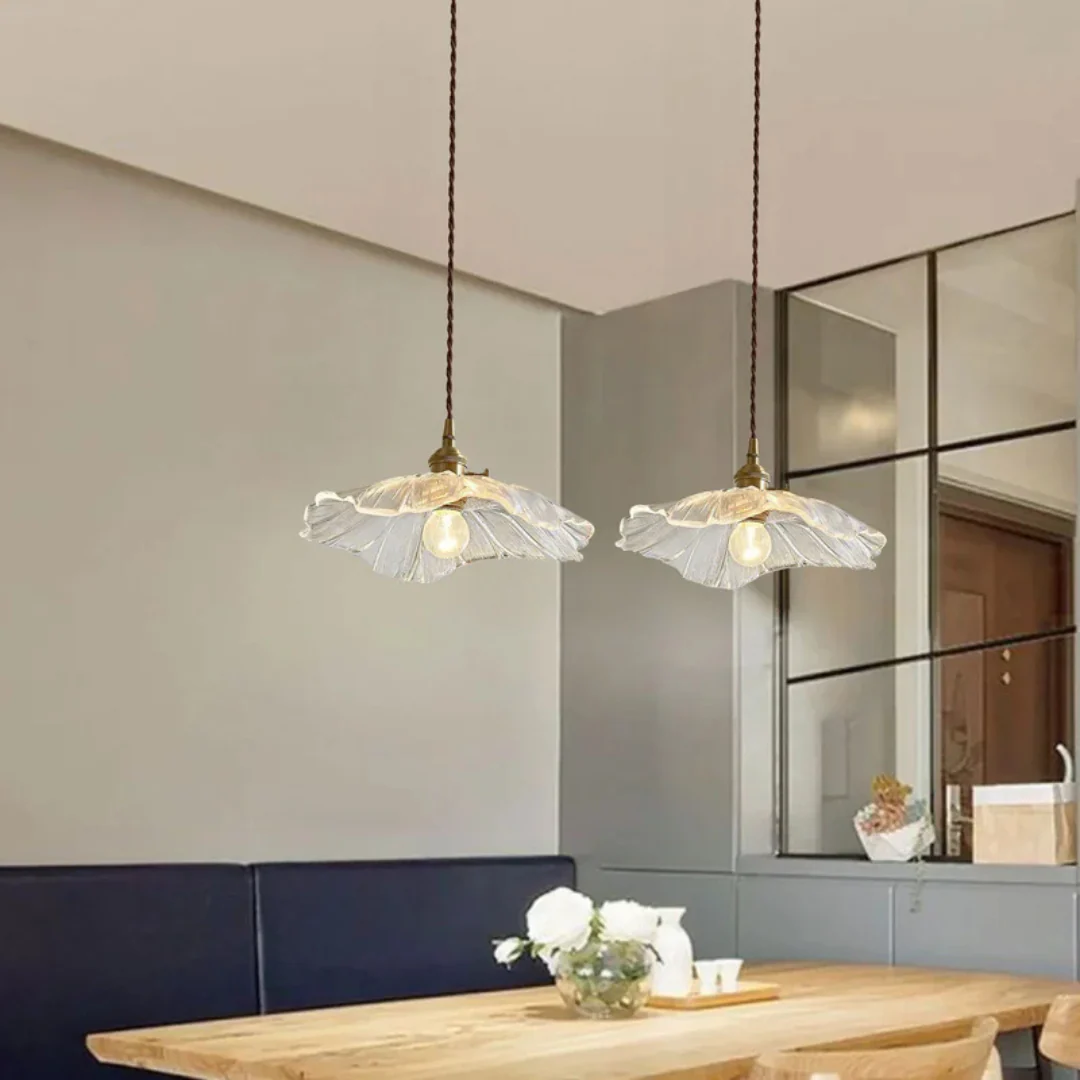 Myloq - Retro Lotus Glazen Hanglamp - Image 2