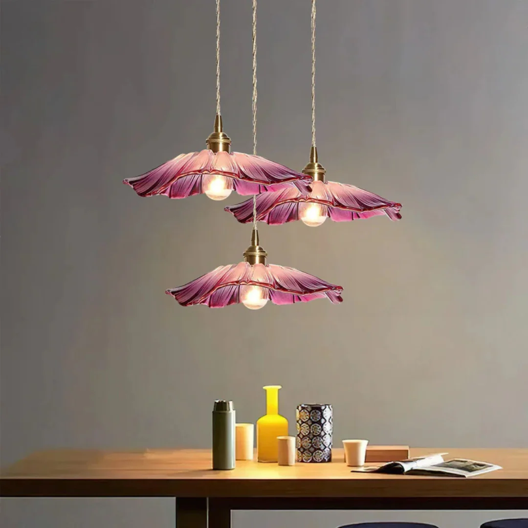 Myloq - Retro Lotus Glazen Hanglamp - Image 3