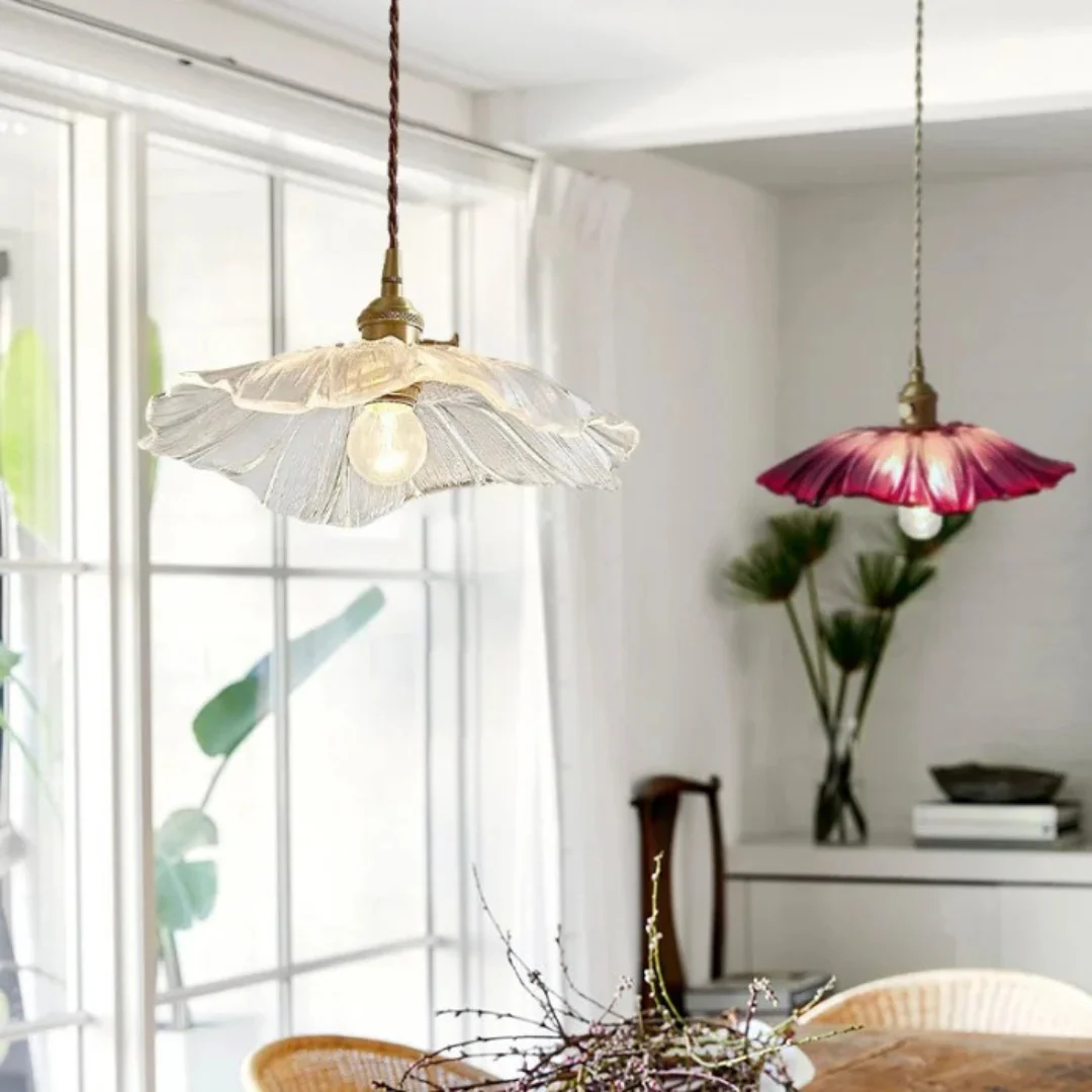 Myloq - Retro Lotus Glazen Hanglamp - Image 5
