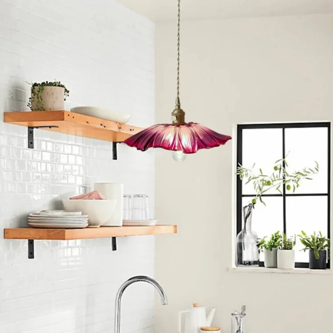Myloq - Retro Lotus Glazen Hanglamp - Image 8