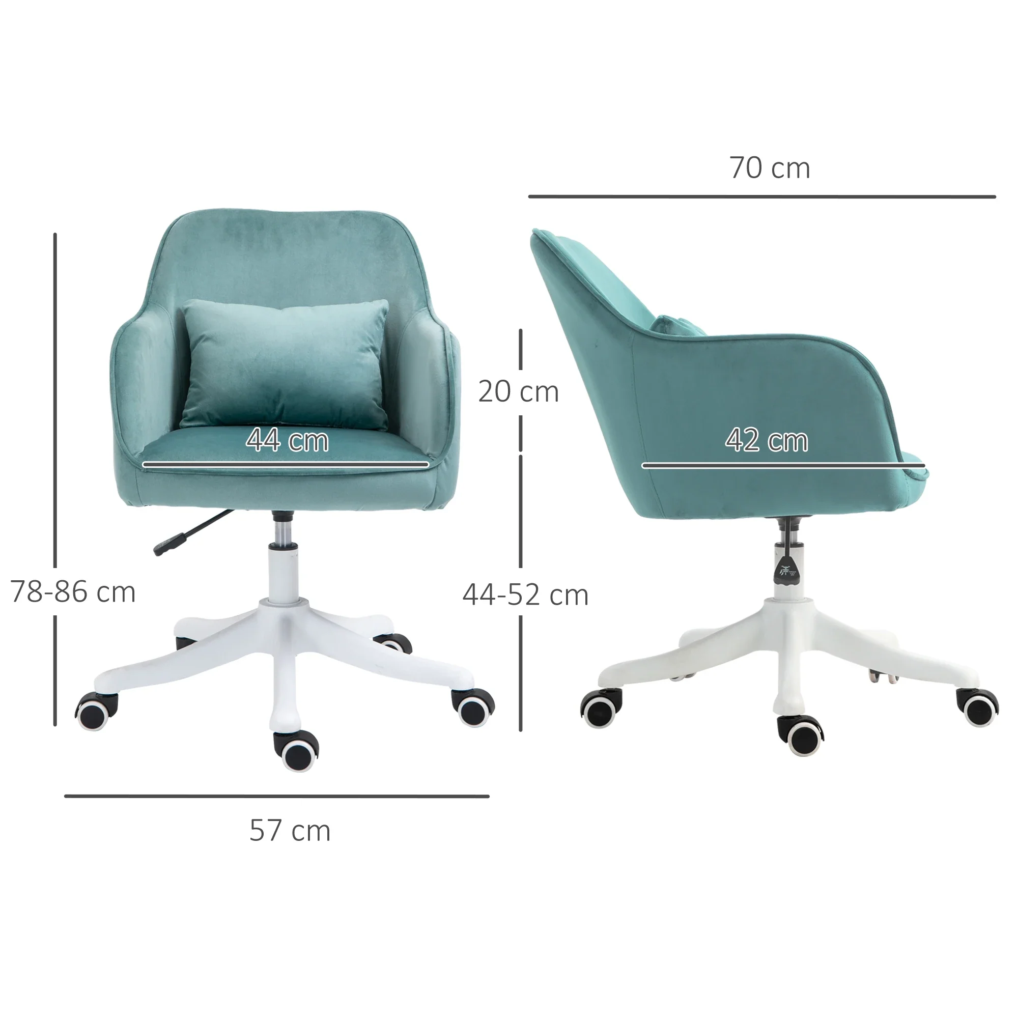 Myrrha - Groene Draaistoel met Massagefunctie en Lendenkussen voor Werk of Eetkamer - Image 3