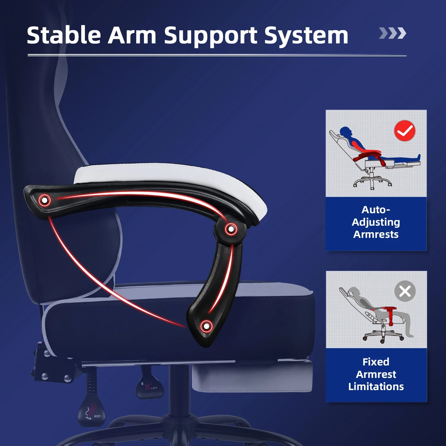 Navoro - Ergonomische Gamingstoel met Verstelbare Rug- en Neksteun - Image 10