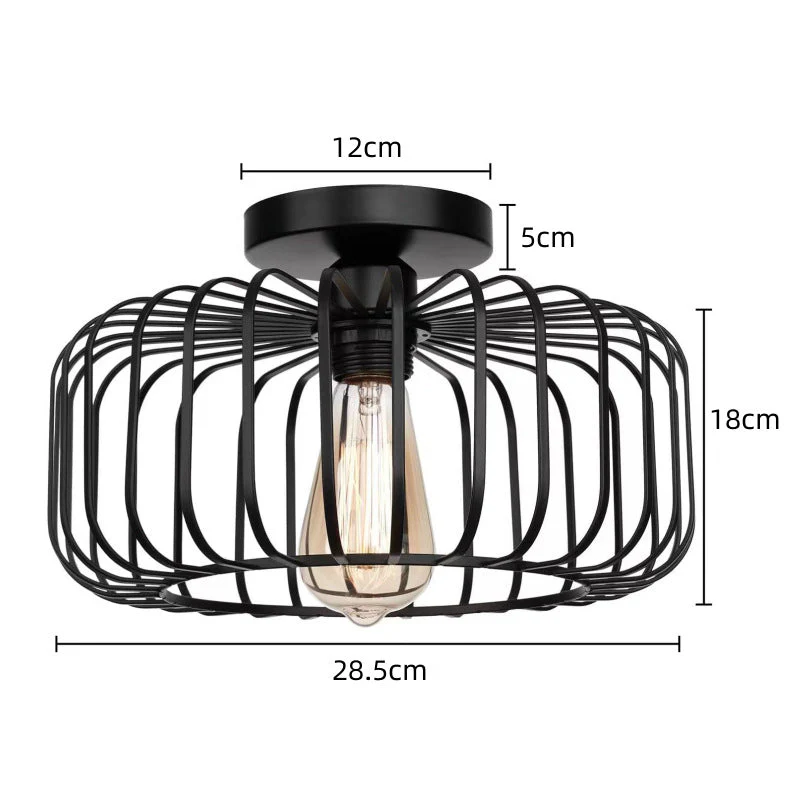 Nerassa - Moderne Industriële Vogelkooi Plafondlamp Zwart - Image 7