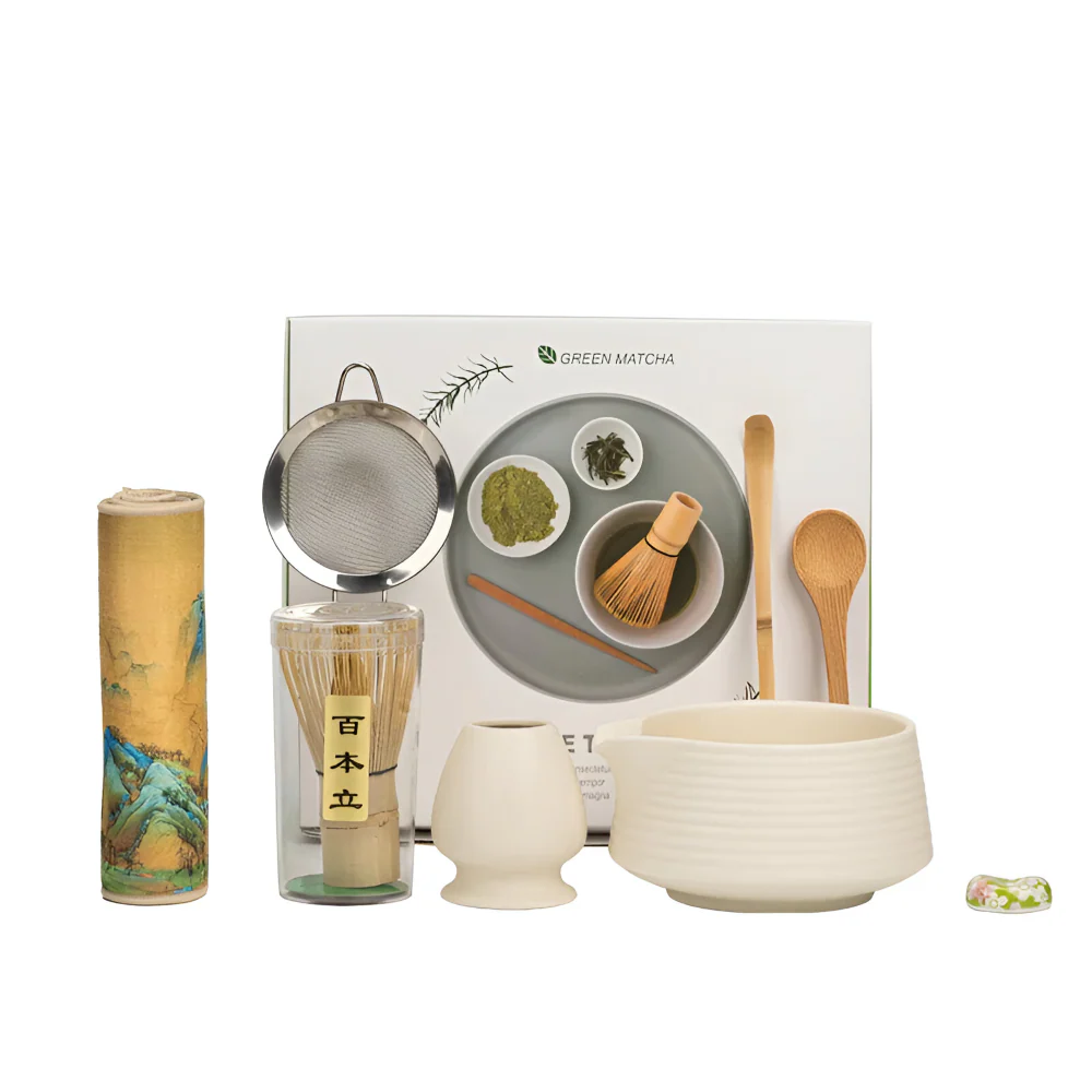 Noriyama – 8 Delige Matcha Set van Keramiek en Bamboe met Kom en Accessoires - Image 3