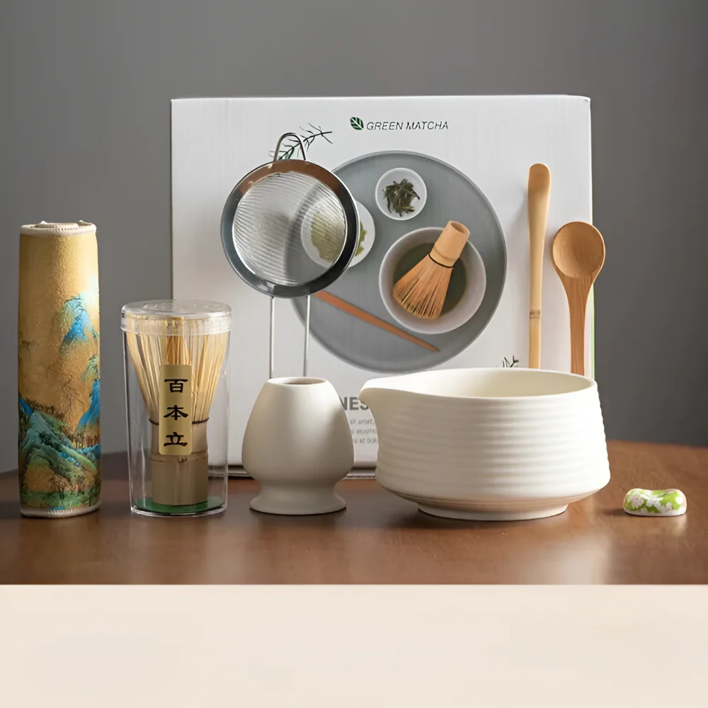 Noriyama – 8 Delige Matcha Set van Keramiek en Bamboe met Kom en Accessoires - Image 4