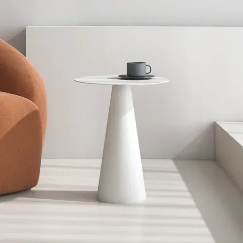 Norvian - Ronde Houten Salontafel Verrijdbaar Minimalistisch
