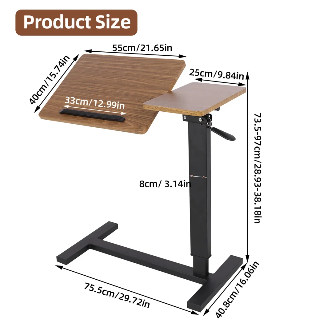 Novaren - Verstelbaar Overbed Laptoptafel Met Wielen - Image 3