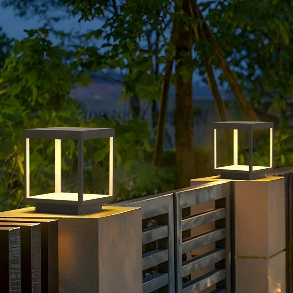 Novieran – LED Buitenlamp Warm Wit IP65 Aluminium Pilaar Vierkant - Image 2
