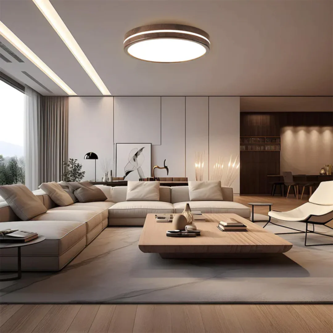 Noxu - Stijlvolle Houten LED Plafondlamp - Image 2