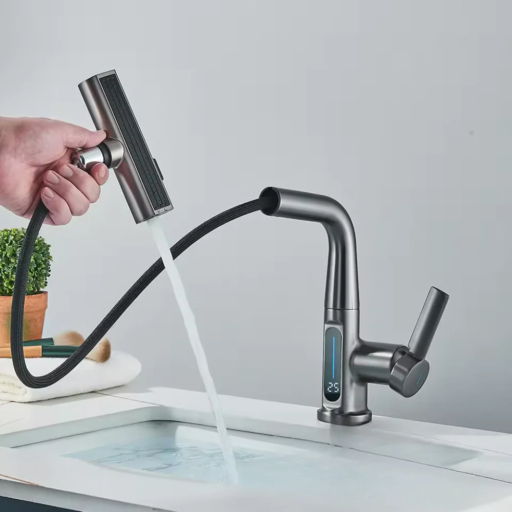 Nytheria - Waterval Badkamerkraan met Digitale Temperatuurweergave en Uittrekbare Tuit - Image 10