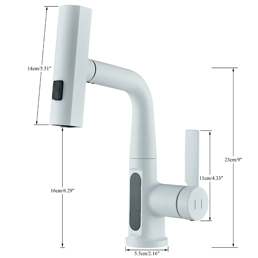 Nytheria - Waterval Badkamerkraan met Digitale Temperatuurweergave en Uittrekbare Tuit - Image 6