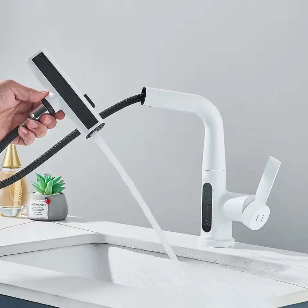 Nytheria - Waterval Badkamerkraan met Digitale Temperatuurweergave en Uittrekbare Tuit - Image 9