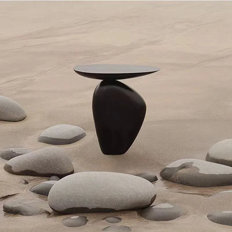 Obsidian - Moderne Zwarte Kiezelvorm Salontafel - Image 3