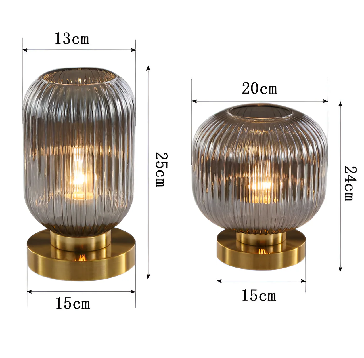 Oriantha - Noordse Tafellamp met Geribbeld Glas - Image 14
