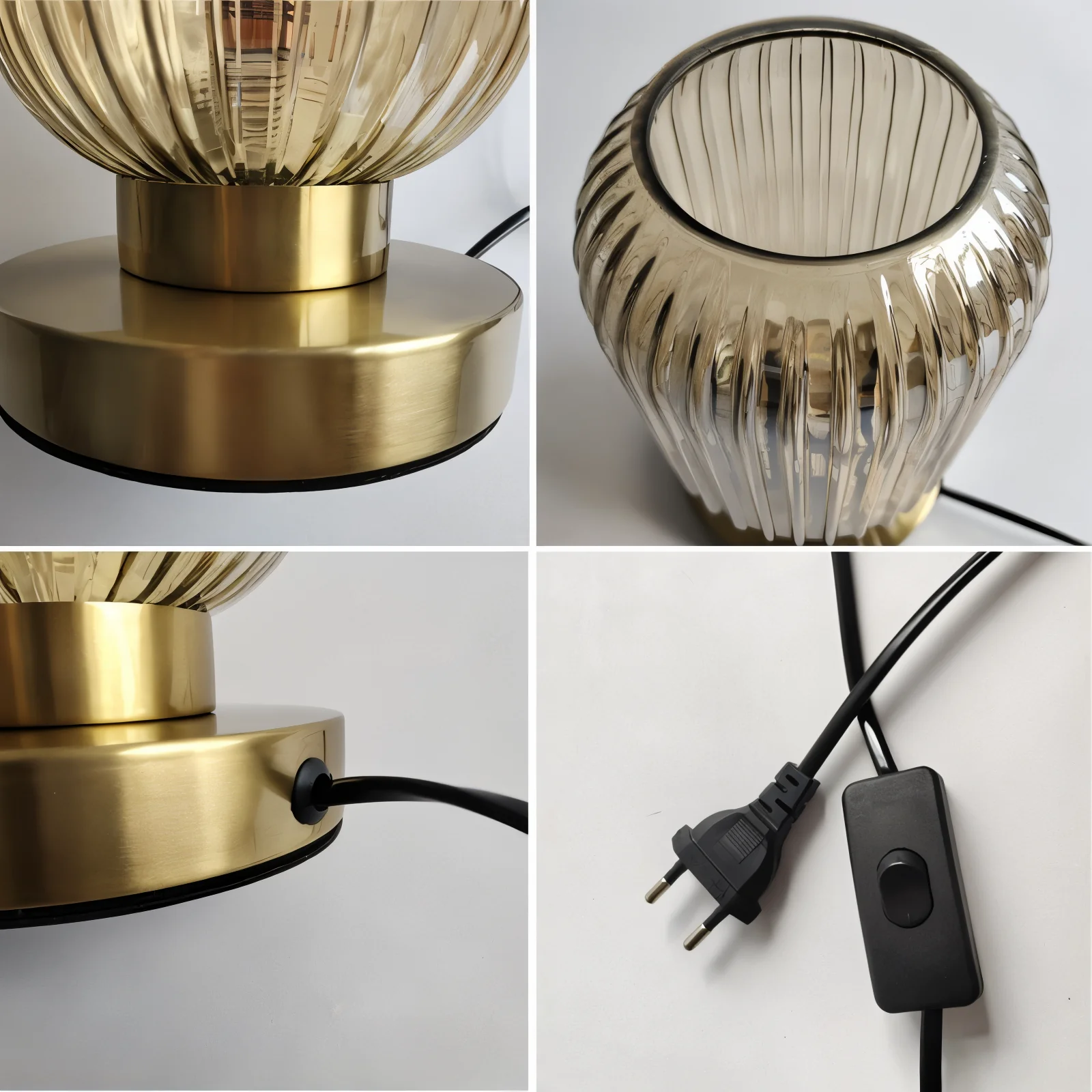 Oriantha - Noordse Tafellamp met Geribbeld Glas - Image 8