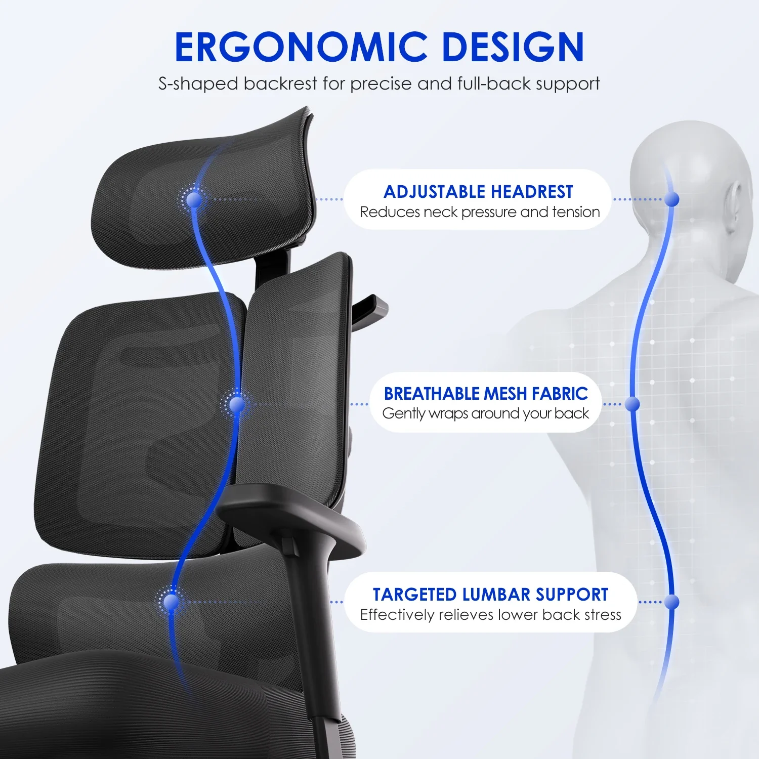 Orvianno - Ergonomische Bureaustoel Met 3D Hoofdsteun En 6D Armleuningen - Image 3