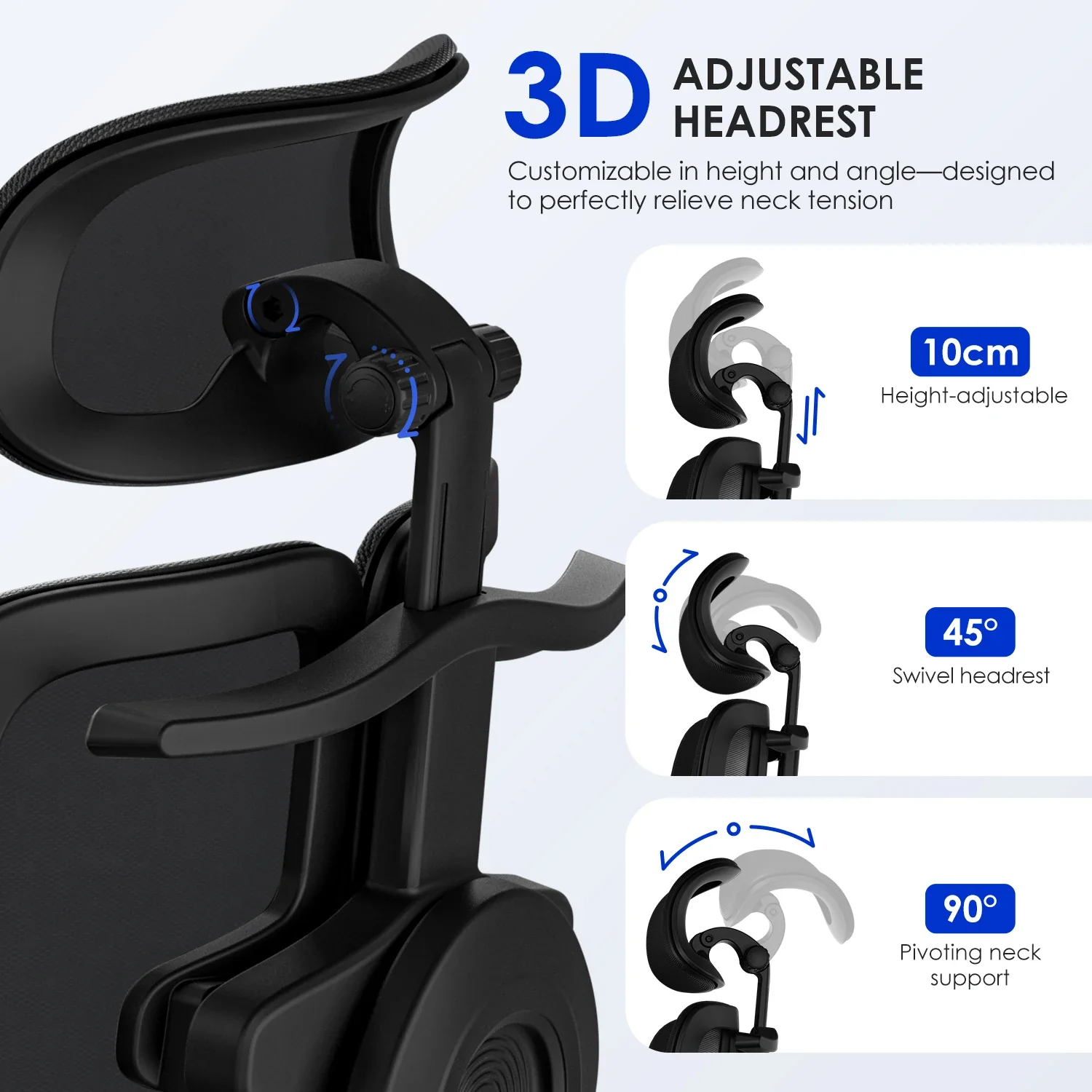 Orvianno - Ergonomische Bureaustoel Met 3D Hoofdsteun En 6D Armleuningen - Image 5