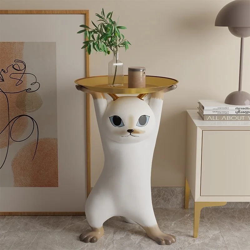 Phanora - Kattenfiguur Bijzettafel voor Woonkamer als Decoratief Meubel - Image 2