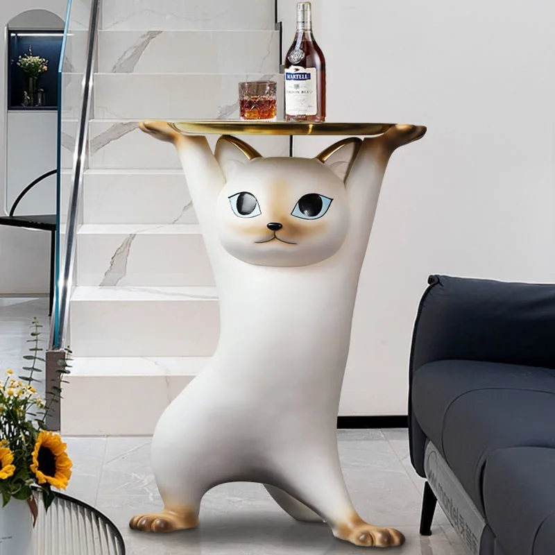 Phanora - Kattenfiguur Bijzettafel voor Woonkamer als Decoratief Meubel - Image 3