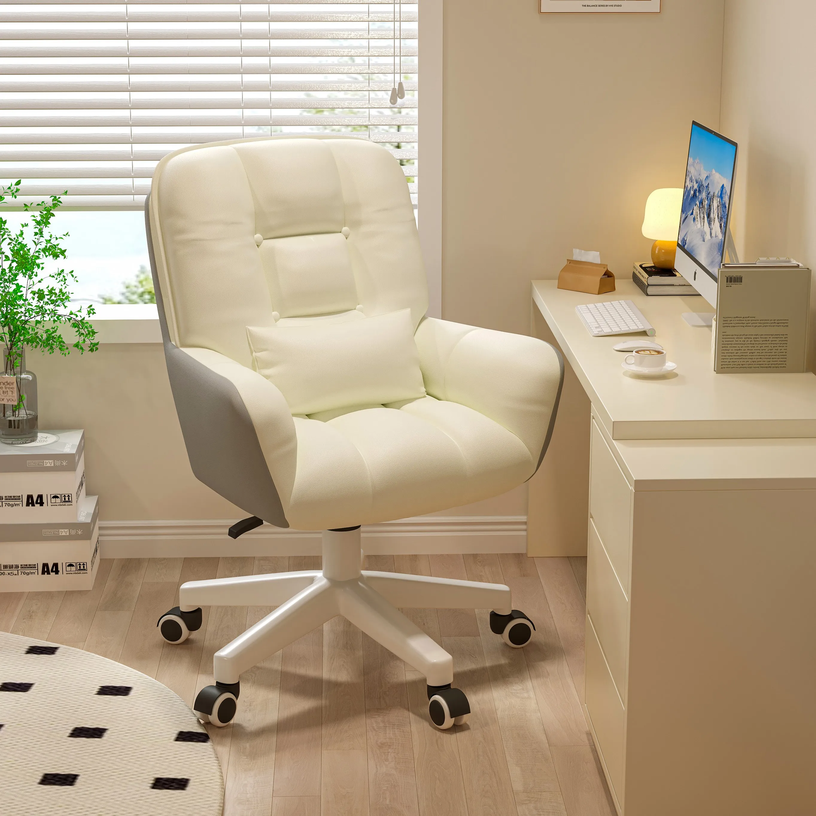 Ferlina – Roze Draaistoel met Ergonomisch Design voor Bureau of Gaming - Image 2