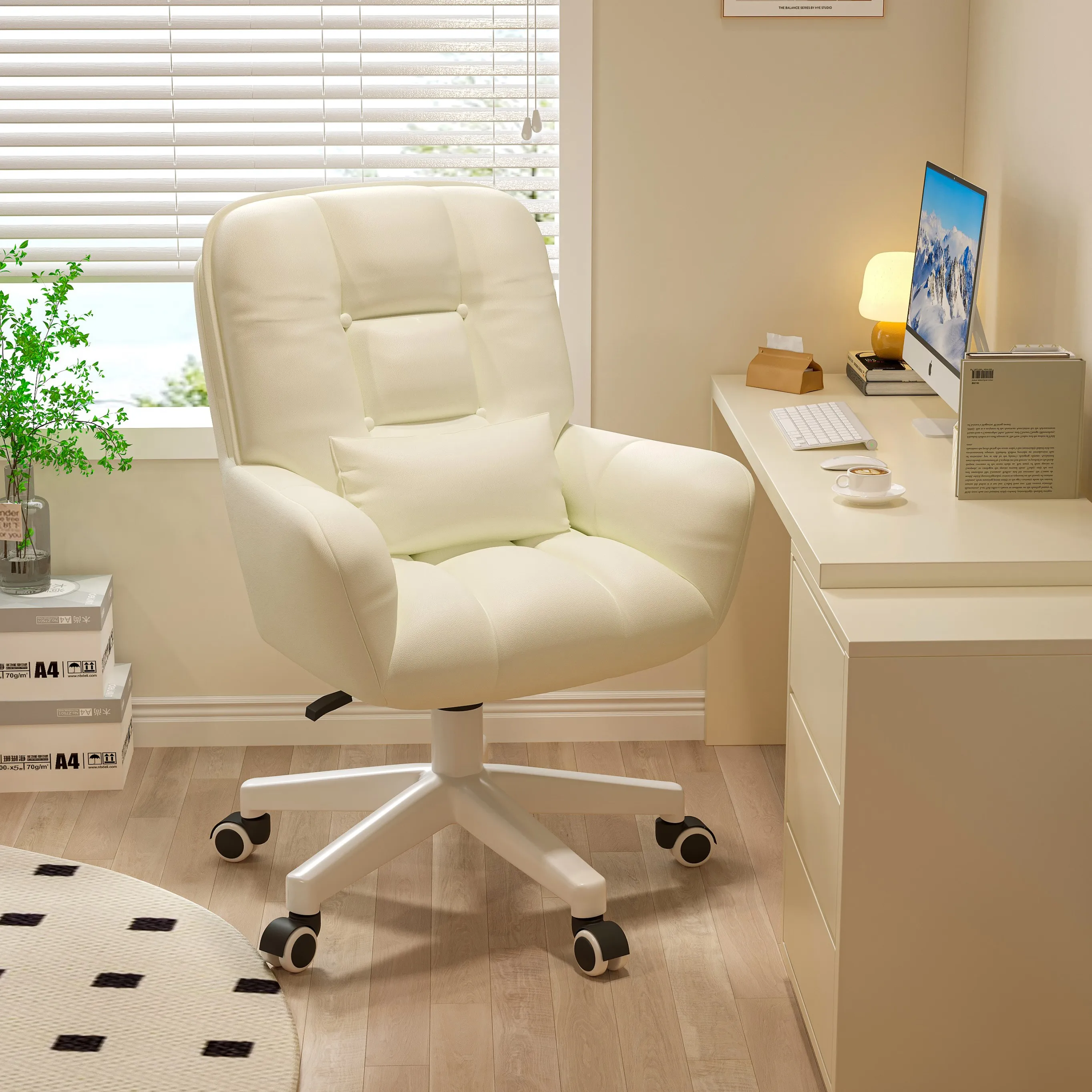 Ferlina – Roze Draaistoel met Ergonomisch Design voor Bureau of Gaming - Image 6