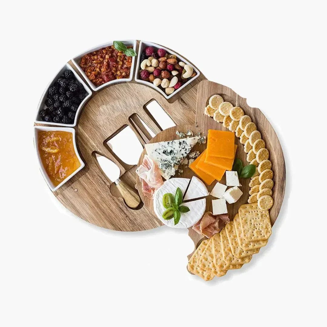Plankora – Elegante Kaasplank en Messenset voor Feestelijke Presentaties