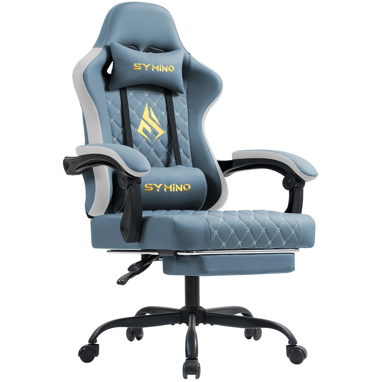 Plushio - Gamingstoel met Voetsteun en Verstelbare Armleuningen - Image 3