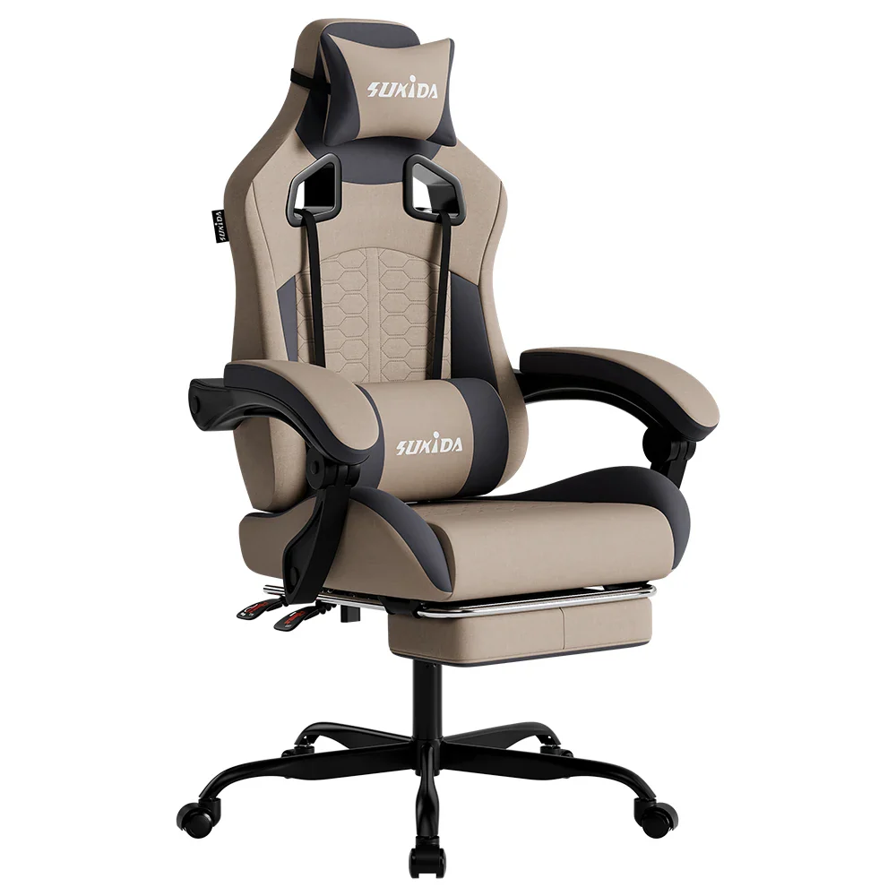 Raventa - Racingstijl Gamingstoel met Hoofdsteun en Lendensteun - Image 2