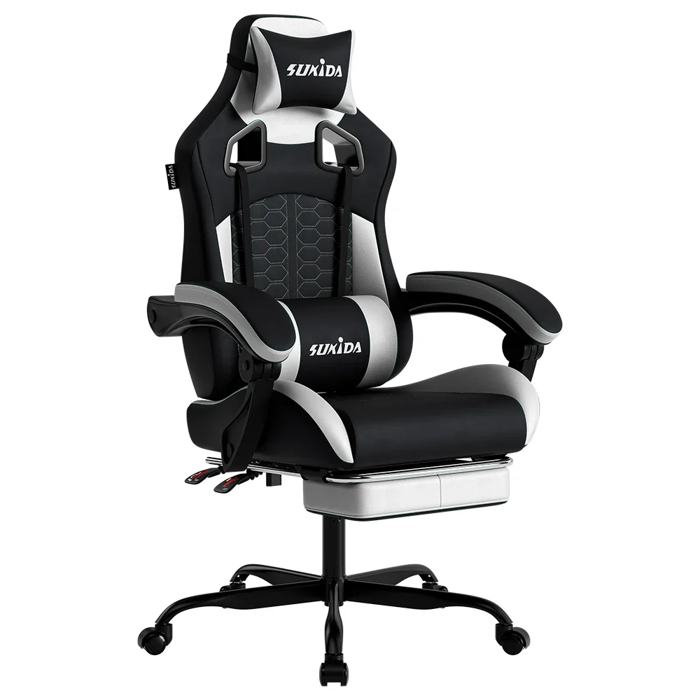 Raventa - Racingstijl Gamingstoel met Hoofdsteun en Lendensteun - Image 3
