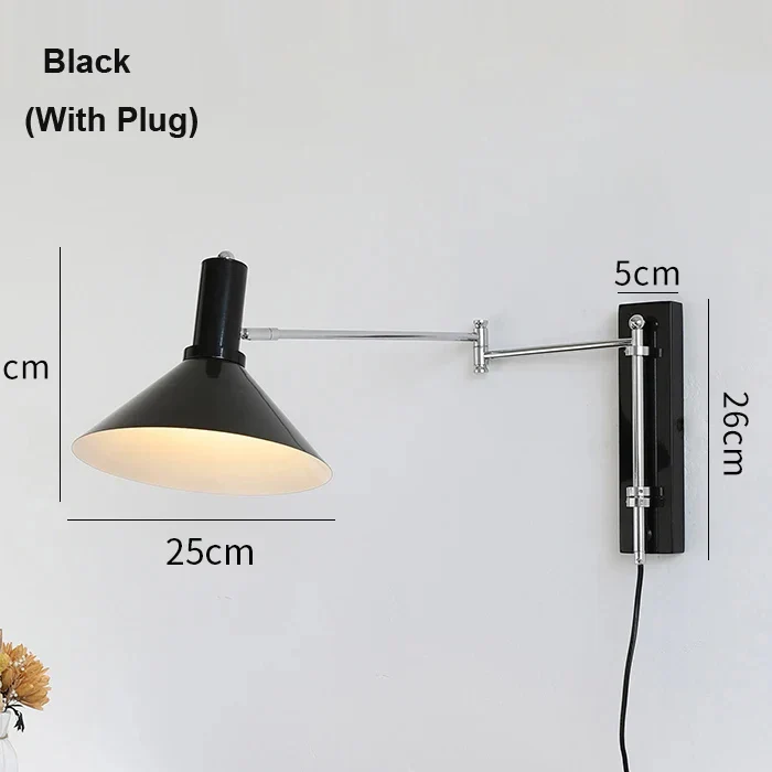 Revillo – Bauhaus Draaibare Wandlamp Met Stekker Opvouwbaar LED - Image 2