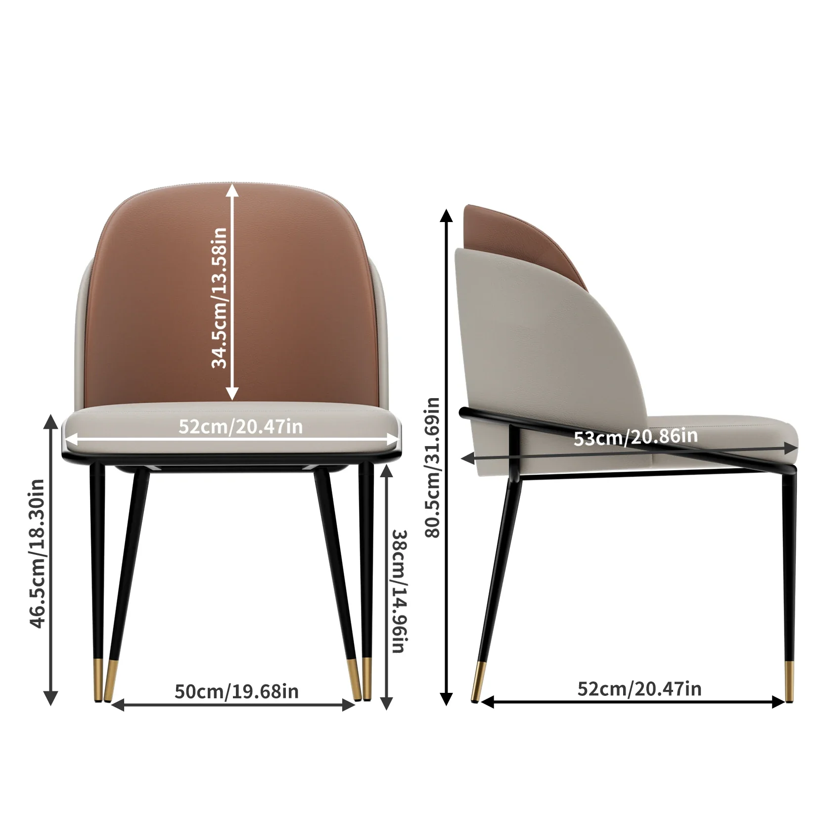 Rodien - Set Van 2 Faux Leren Eetkamerstoelen Met Houten Rugleuning - Image 6