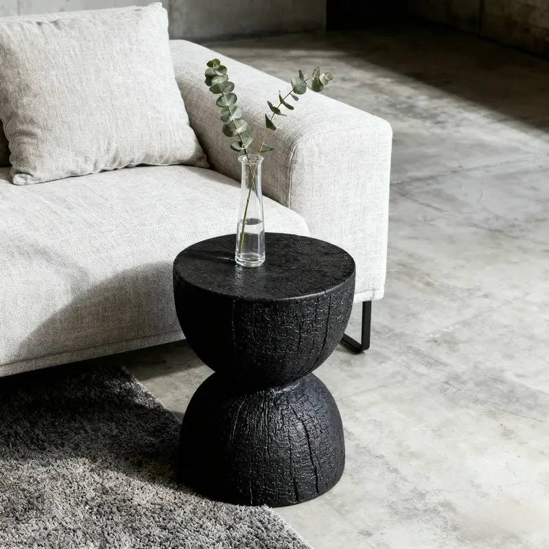 Rovinio - Zwarte Ronde Salontafel Boomstam Look - Image 3