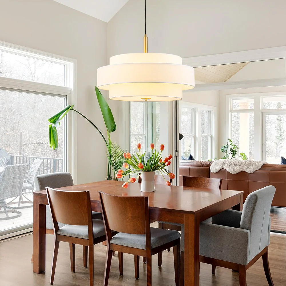 Rowano - Moderne Taps Toelopende Hanglamp Linnen Kap - Image 13