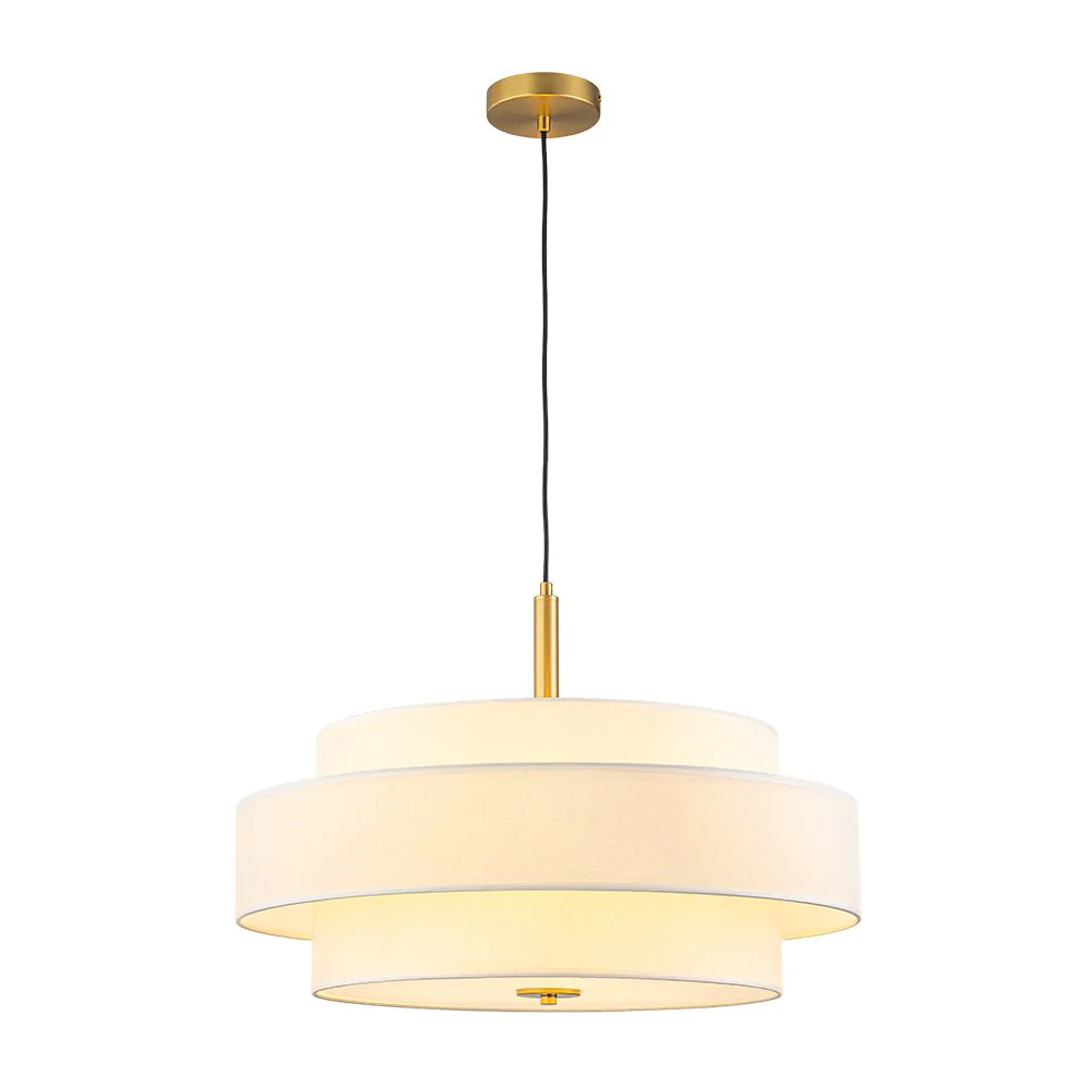 Rowano - Moderne Taps Toelopende Hanglamp Linnen Kap - Image 2