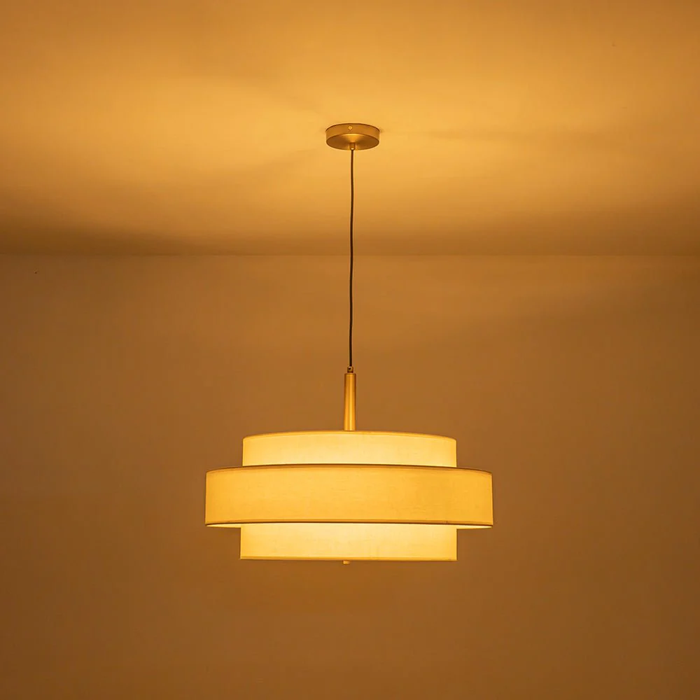 Rowano - Moderne Taps Toelopende Hanglamp Linnen Kap - Image 3