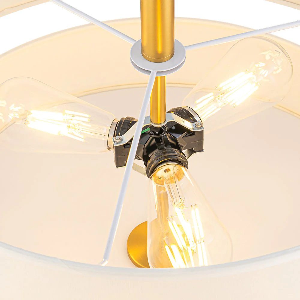 Rowano - Moderne Taps Toelopende Hanglamp Linnen Kap - Image 4