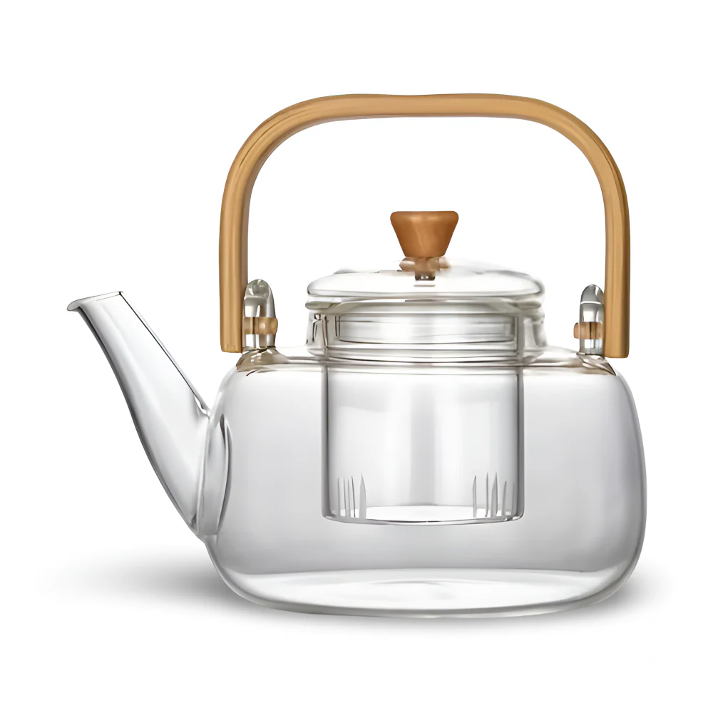 Seravine – Glazen Theepot 900ml van Borosilicaatglas met Bamboe Handgreep en Theefilter - Image 7