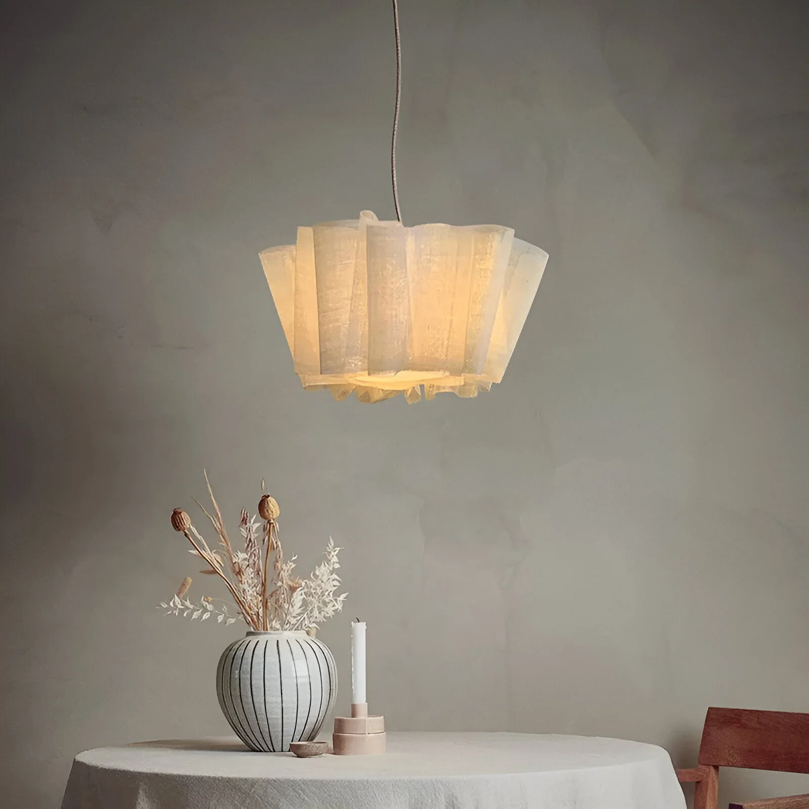 Solmara - Nordic Crème Stoffen Hanglamp - Image 10