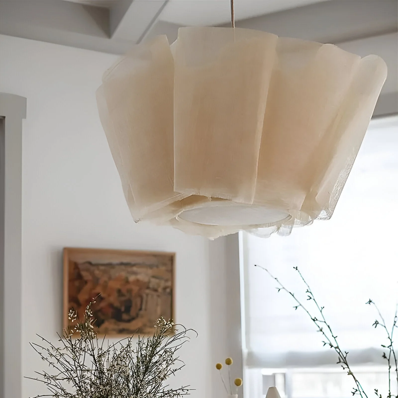 Solmara - Nordic Crème Stoffen Hanglamp - Image 11